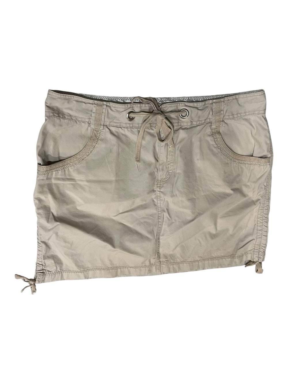 The North Face Beige Drawstring Mini Skirt Size 14